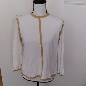 Ermanna off-white sweater with gold trim size 46 (US 14)